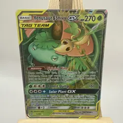 Pokemon TCG Venusaur & Snivy GX Cosmic Eclipse Tag Team Holo Card 1/236 Rare Nm - Image 1