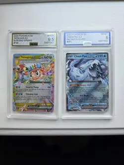 2 x graded pokemon cards Tatsugiri ex and chien-pao ex - Image 1