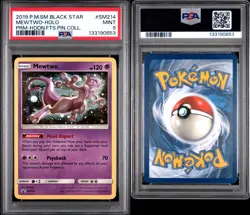 Pokemon Mew & Mewtwo Pin Promo SM214 & SM215 PSA 9 - Image 1