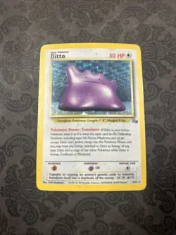 Pokemon TCG Ditto Fossil 3/62 Holo Unlimited Holo Rare - Image 1