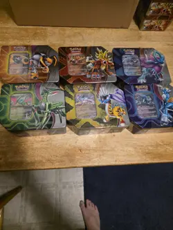 Pokemon Paradox Destinies Tins Complete Set of 6 (Surging Sparks Packs) Sealed - Image 1