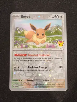 Eevee - Prismatic Evolution Pokemon Day 2025 Reverse Cosmos Holo 074/131 - Image 1