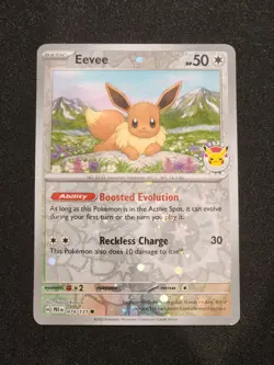 Prismatic Evolutions Eevee Pokemon Day 2025 Reverse Cosmos Holo 074/131 Mint - Image 1