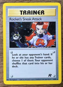 Pokemon Rocket’s Sneak Attack Holo Rare-Trainer 16/82- Team Rocket - Image 1
