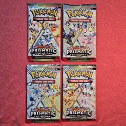 Pokemon Prismatic Evolutions - 4x Booster Packs Art Set - Factory Sealed - Image 1