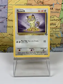 SHIPS SAME DAY Pokemon Card Jungle Meowth 56/64 NM Vintage 1999 - Image 1