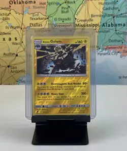 SHIPS SAME DAY Pokemon Card NM Alolan Golem 42/145 Rev Holo Lightning Type Rare - Image 1
