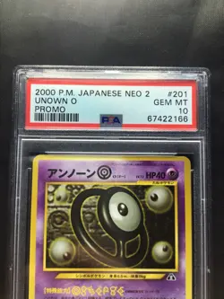 Pokemon Cards: Japanese Neo 2 Promo: Unown O 201 PSA 10 - Image 3