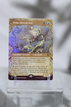 Helga, Skittish Seer (Showcase) Foil, Near Mint, MTG Bloomburrow - Image 1