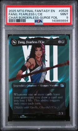 PSA 9: MTG Final Fantasy - #0526 Fang, Fearless l'Cie (Borderless Surge Foil) - Image 1