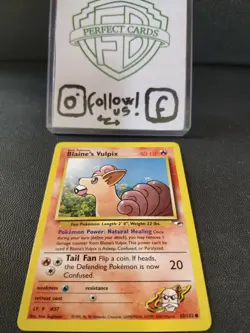 POKEMON GYM HEROES UNLIMITED BLAINE'S VULPIX COMMON 65/132 NM - Image 1