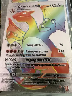 Charizard Gx Silver Foil Pokemon Card 🔥Fan Art 🔥Card N/M - Image 1