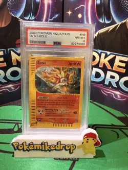 2003 Pokemon Aquapolis Entei Holo #H8 PSA 8 NM-MT - Image 1