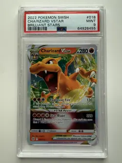 2022 POKEMON SWORD & SHIELD BRILLIANT STARS #018 CHARIZARD VSTAR PSA 10 - Image 1