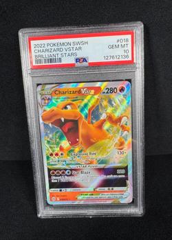 Pokemon Charizard VSTAR Full Art Holo Rare 2022 Brilliant Stars SWSH PSA 10 #018 - Image 1