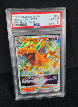 Pokemon Charizard VSTAR Full Art Holo Rare 2022 Brilliant Stars SWSH PSA 10 #018 - Image 3