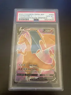 Pokemon PSA 10 GEM MINT Charizard V SWSH050 Champions Path - Image 1