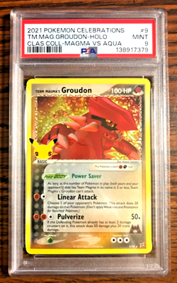 Team Magma's Groudon Holo Rare #9 - PSA MINT 9 - 2021 Celebrations - Pokemon TCG - Image 1