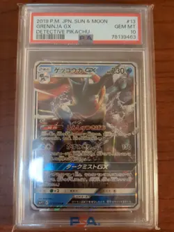 Pokemon Japanese Greninja GX S&M Detective Pikachu 013/024 PSA 10 GEM MINT - Image 1