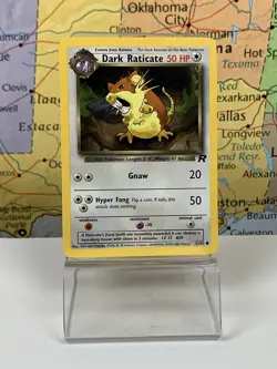 SHIPS SAME DAY 2000 pokemon Team Rocket Dark Raticate 51/82 - Image 1