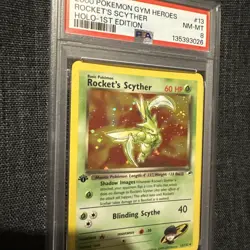 Pokemon TCG Rockets Scyther Gym Heroes #13/132 Holi Rare 1st Edition PSA 8 - Image 2