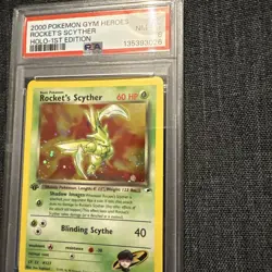 Pokemon TCG Rockets Scyther Gym Heroes #13/132 Holi Rare 1st Edition PSA 8 - Image 3
