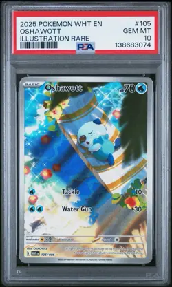 PSA 10 Oshawott 105/086 Pokemon Scarlet Violet White Flare IR Gem Mint - Image 1