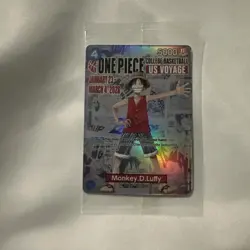 One Piece Monkey D. Luffy US Voyage College Basketball Card Rutgers 1/23 IN HAND - Image 2