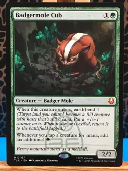 MTG - Badgermole Cub. Avatar: the Last Airbender. Mythic Creature - Badger Mole. - Image 1