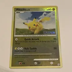 Pokemon Pikachu TCG Reverse Holo Rare Stamped Platinum 70/100 Played - Image 1