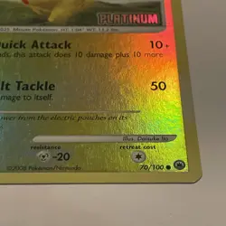 Pokemon Pikachu TCG Reverse Holo Rare Stamped Platinum 70/100 Played - Image 3