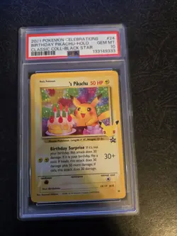 2021 POKEMON CELEBRATIONS CLASSIC COLL #24 BIRTHDAY PIKACHU Black Star PSA 10 - Image 1