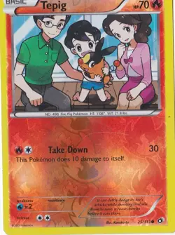 TEPIG REVERSE-HOLO 25/113 POKEMON BLACK AND WHITE LEGENDARY TREASURES - Image 1