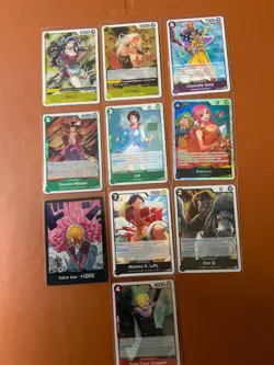 cartes ONE PIECE Gros lot de 50 cartes ( R, SR, L, DON,...) Jamais jouees FR NM - Image 1