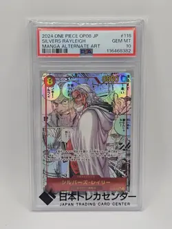 One Piece TCG Silvers Rayleigh Manga OP 08 JP PSA 10 - Image 1