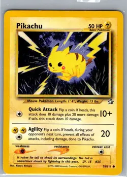 Pikachu 70/111 Non Holo Neo Genesis - Pokemon Card - NM - Image 1