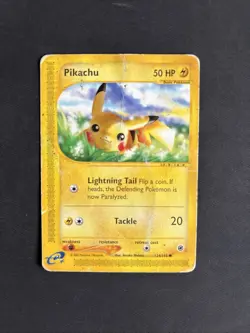 Pokemon Pikachu TCG Expedition Card 124/165 Regular Common Non Holo - DAMAGED - Image 1