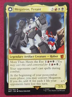 Magic The Gathering UNIVERSES BEYOND TRANSFORMERS MEGATRON TYRANT card MTG - Image 1