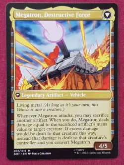 Magic The Gathering UNIVERSES BEYOND TRANSFORMERS MEGATRON TYRANT card MTG - Image 2