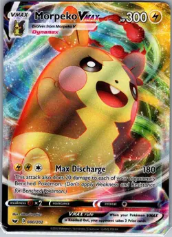 Morpeko VMAX 080/202 SWSH01: Sword & Shield Base Set - Pokemon Card - NM - Image 1