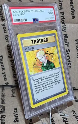 1st Edition 2000 Pokemon Gym Heroes Lt. Surge - 101/132 PSA 9 - Image 3