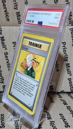 1st Edition 2000 Pokemon Gym Heroes Lt. Surge - 101/132 PSA 9 - Image 4