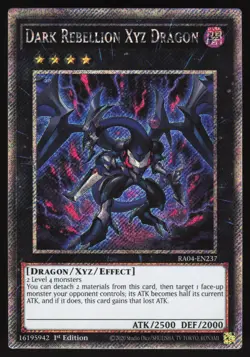 Dark Rebellion Xyz Dragon - RA04-EN237 - Platinum Secret Rare 1st Edition Yugioh - Image 1