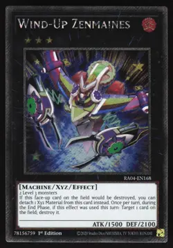 Wind-Up Zenmaines - RA04-EN168 - Platinum Secret Rare - 1st Edition Yugioh - Image 1