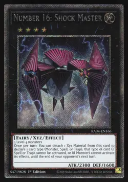 Number 16: Shock Master - RA04-EN166 - Platinum Secret Rare - 1st Edition Yugioh - Image 1