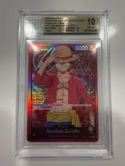 2022 One Piece ST01 Super Pre-Release #001 Monkey D. Luffy BGS 10 Pristine - Image 1
