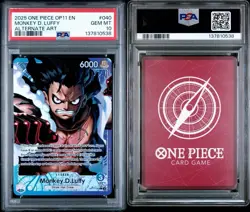 2025 ONE PIECE OP11 MONKEY D LUFFY ALTERNATE ART LEADER PSA 10 - Image 3