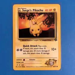 Pokemon Card - Lt. Surge's Pikachu 84/132 Gym Challenge - Image 1
