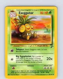 Pokemon TCG Exeggutor 39/130 Base Set 2 Unlimited Common Card WOTC Played HP-MP - Image 1
