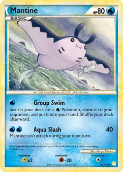 Mantine 45/123 Heart Gold Soul Silver Pokemon Card NM - Image 1